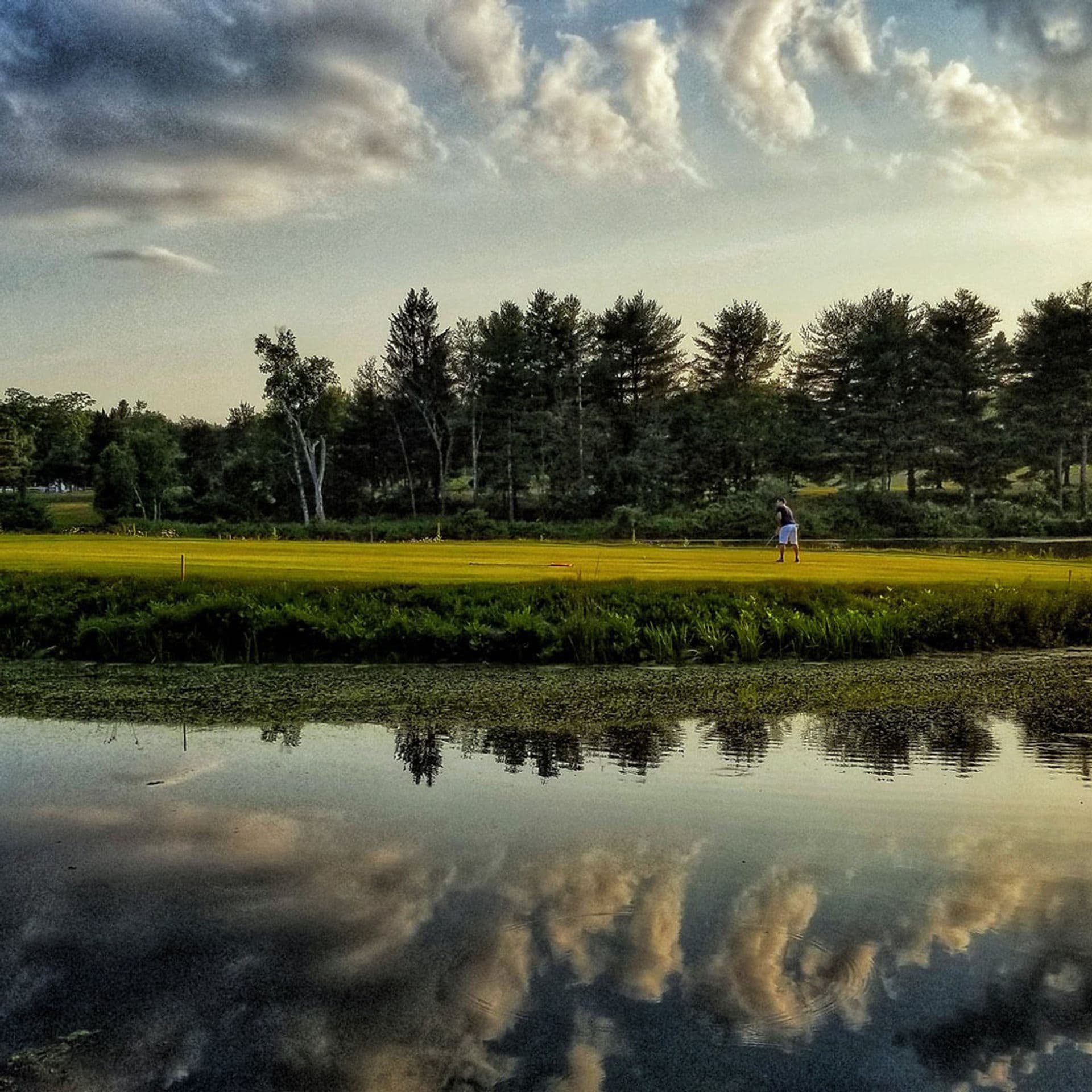 Island Green Golf Course aerial view — Greenville, NY